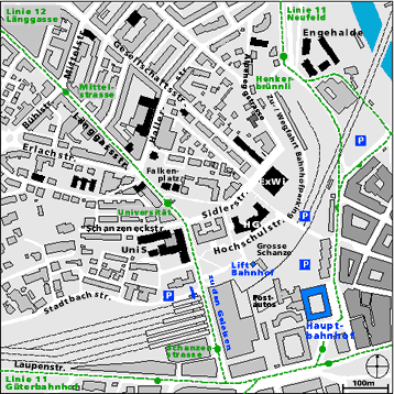Location of the university complex